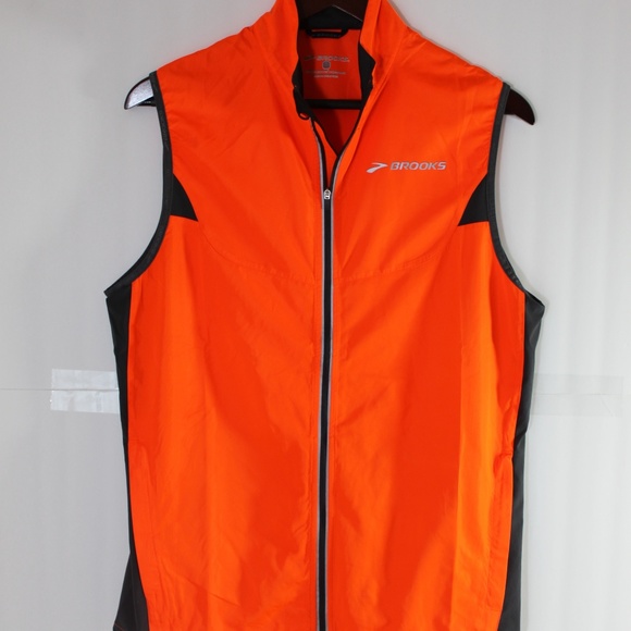 brooks running vest mens orange